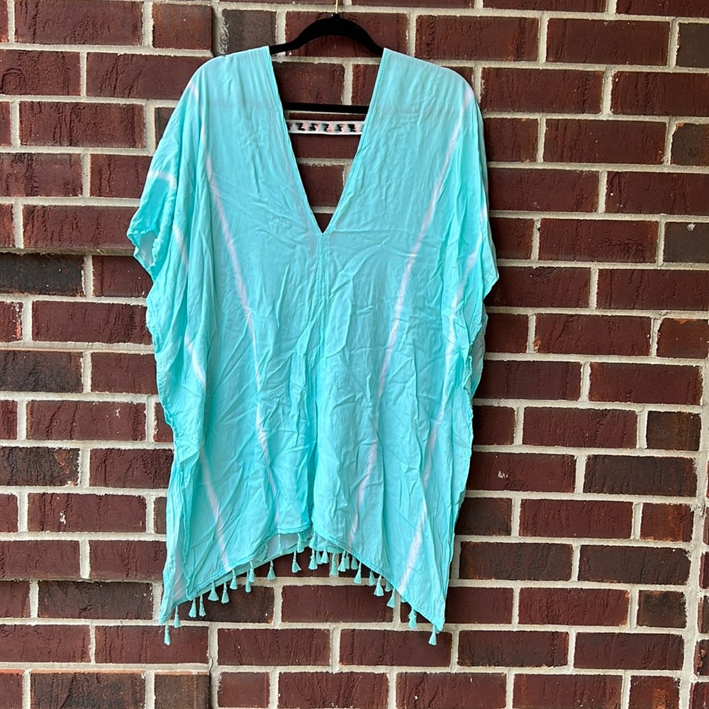 Xhilaration v neck and v back tasseled swim suit coverup